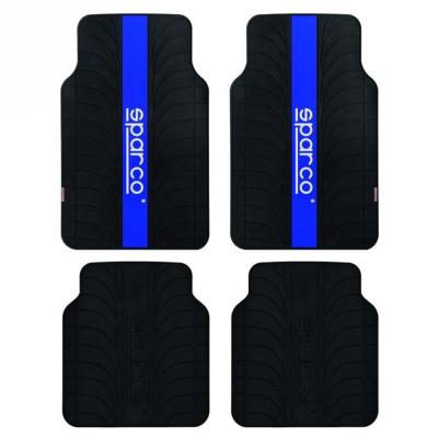 Jeu de 4 tapis sparco noirs + bande bleue