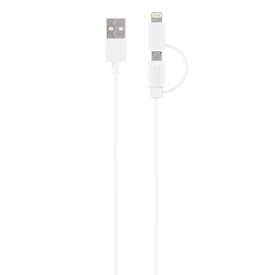 Avec ce câble 2 en 1, chargez et synchronisez aussi bien vos appareils avec connecteurs micro USB ou lightning. Il possède également la licence MFi qui garantie sa compatibilité avec : iPhone 5/5C/5S, iPod 5, iPad 4 et iPad mini