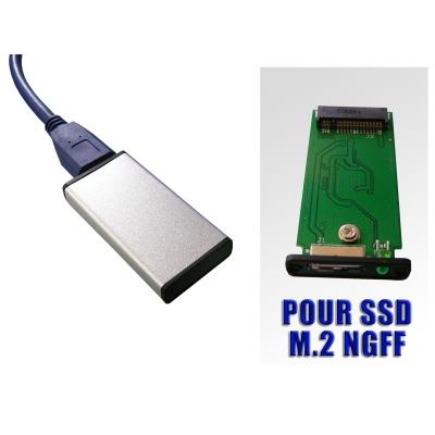 Boitier Aluminium USB 3.0 Pour SSD M.2 M2 NGFF Type SATA uniquement, B ou M Key BOITIER COURT Type SATA uniquement, B ou M Key BOITIER COURT