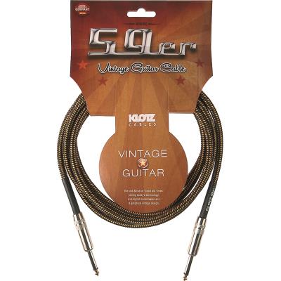 Câbles guitare KLOTZ VIN-0600 GUITARE 59 VINTAGE NOIR / JAUNE 6 M Cable jack guitare