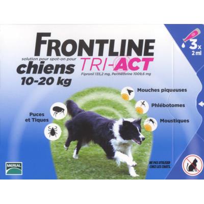 Frontline tri act - chien m (10 - 20 kg) - 3 pipettes