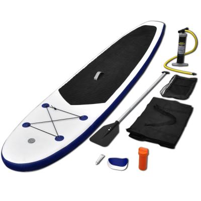 vidaXL Stand up paddle board opblaasbaar met accessoires blauw en wit