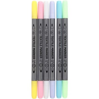 Creotime stylos textiles 6 pièces couleurs claires