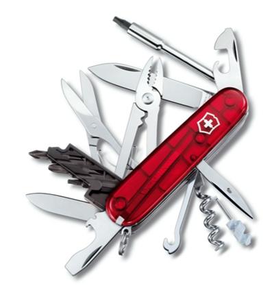 Couteau Suisse de Poche - Victorinox Cyber Tool 34 Pieces - 1.7725.T - Rouge Transparent