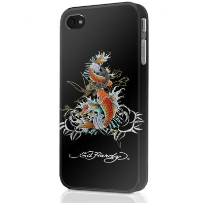 Coque de Protection Arrière ED HARDY EH-1005 - Noir - Motif Poisson pour Apple iPhone 4/4S