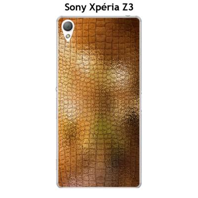 Coque Sony Xpéria Z3 design Cuir doré