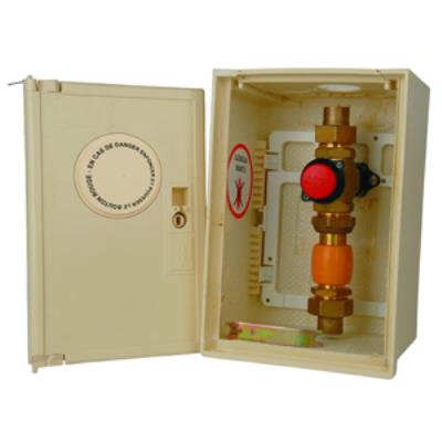 Coffret Plastique Coupure Gaz Avec Vanne Coup De Poing Dn25 Et Signalisation