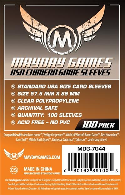 100 Protège Cartes Standard US 57.5x89mm (7044)