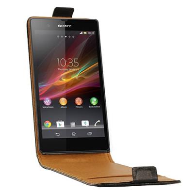 Etui cuir Noir véritable pour ALCATEL OT-991 Swiss Charger SCP10055