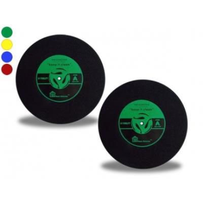 Lot de deux dessous de verre remarquable à  la forme d'un disque vin vert deco maison ustensile cuisine
