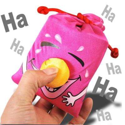 Porte-clés sac émetteur de rires jaune