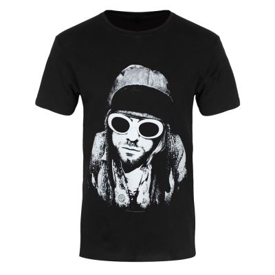 Kurt Cobain T-Shirt Glasses Homme Noir - Taille XL