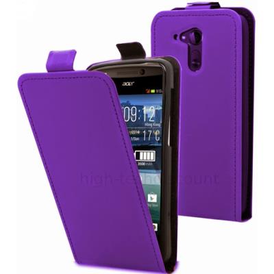 Housse etui coque pochette simili cuir fine pour Acer Liquid E700 + film ecran - MAUVE