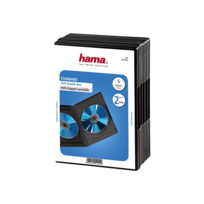Hama - Jewel case voor opslag DVD's -capaciteit: 2 DVD - zwart (pak van 5)