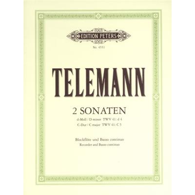 Partitions classique EDITION PETERS TELEMANN GEORG PHILIPP - RECORDER SONATAS Flûte à bec
