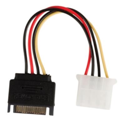 Câble adaptateur dalimentation interne à connecteur sata 15 broches mâle vers molex femelle 0,15 m multicolore valueline