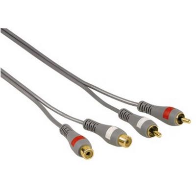 Hama-rallonge audio stéréo, 2 rca femelles - 2 rca mâles, argenté, 5,00m