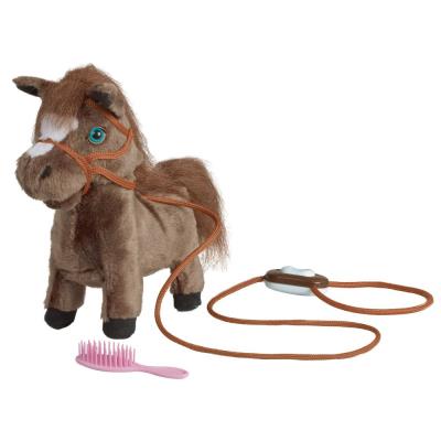 Peluche cheval interactive qui hennit et qui marche 25cm