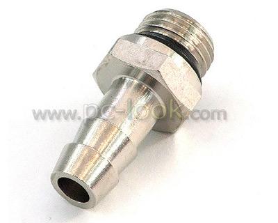 Pc-look - Embout Métal Cannelé - Droit - 1/4'' - Tube 10mm (DI=3/8') - Silver