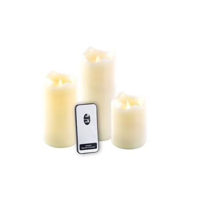 Lot de 3 bougies LED en cire véritable (13 - 18 - 22,5 cm)