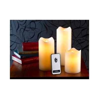 Gbateri LED sans flamme Bougie Lot de 3 réalisée en cire véritable Lumière