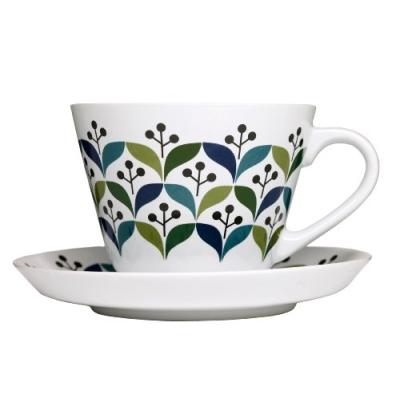 SAGAFORM 0000475 TASSE À THÉ RETRO + SOUCOUPE BLEU
