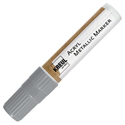 Kreul 46252 - Acrylique Marqueur Métallique Avec Pointe Biseautée, Xxl, 15 Mm, Argent