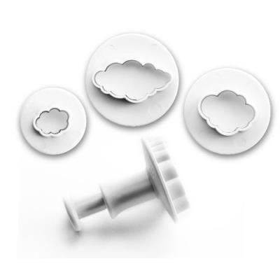 Ibili 788409 Lot de 3 Emporte-Pièces avec Poussoir Nuages