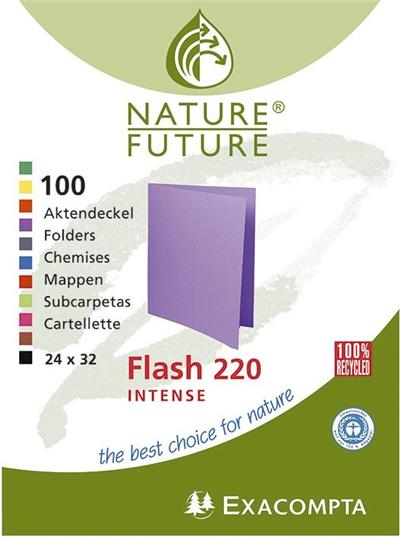 Chemise Exacompta - Paquet 100 chemises Flash 220 24x32cm assorties 10 couleurs