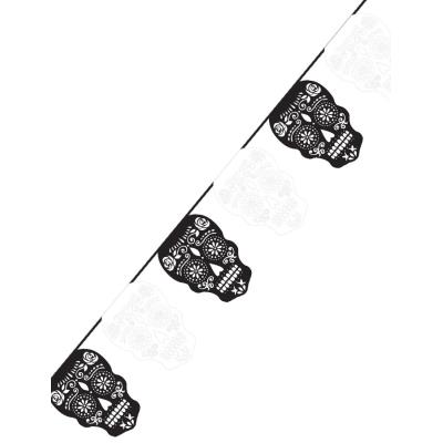 Banderoles de crânes en papier (3 65 m)