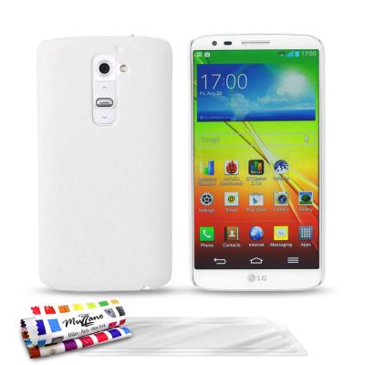 Coque rigide ORIGINALE Ultra Fine Blanc Le , Pearls, de MUZZANO pour LG OPTIMUS G2 + 3 Films de Protection Ecran UltraClear