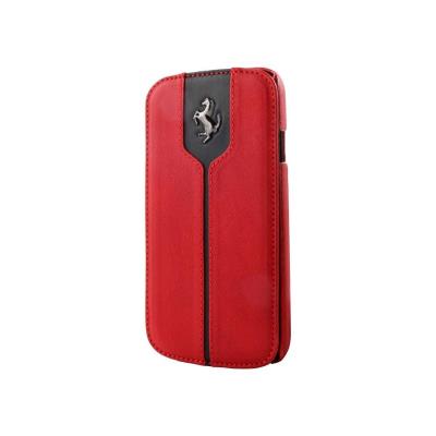 Etui de Protection en Cuir Series Book Flip Case FERRARI FEMTFLBKS4RE pour Samsung Galaxy S4 - Rouge