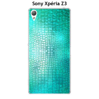 Coque Sony Xpéria Z3 design Cuir bleu