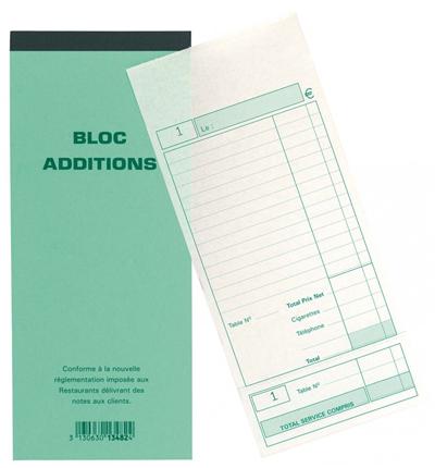 Bloc Exacompta Addition 9 1x22 5cm 50 Dupli