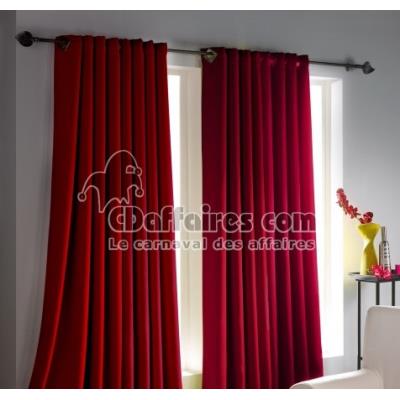 Douceur d'intérieur 1600002 rideau oeillets occultant uni cocoon rouge 140 x 260 cm