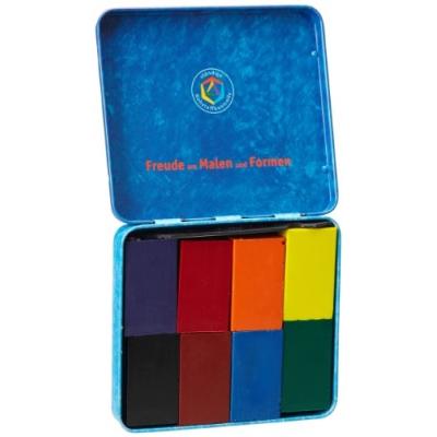 STOCKMAR BEESWAX BLOCK CRAYONS - 8 STANDARD COLOURS IN A TIN (JAPAN IMPORT)