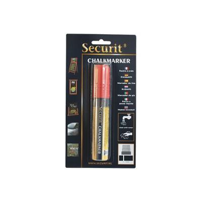 SECURIT - MARQUEUR CRAIE LIQUIDE - POINTE RECTANGULAIRE - LARGEUR DE TRAIT 7 À 15 MM - ROUGE