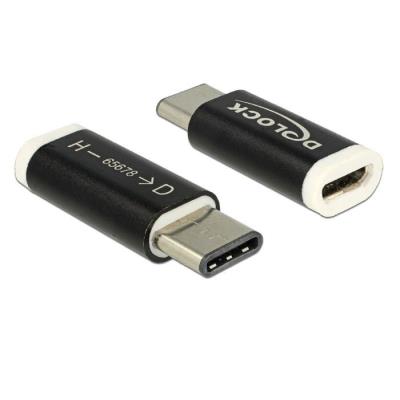 Adaptateur micro-USB sur fiche mâle USB Type-C, noir