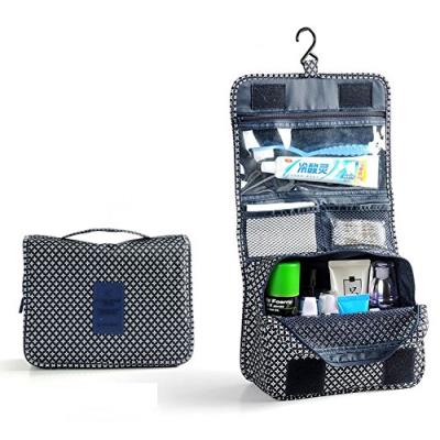 Grande Trousse de toilette pliable , trousse maquillage, trousse de voyage (Etoiles / Bleu)
