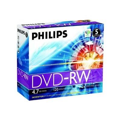 Philips - DVD-RW x 5 - 4.7 Go - support de stockage