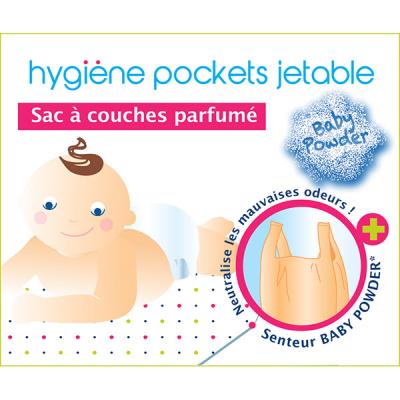 Boîte de 50 sacs à couches parfumé talc bébé