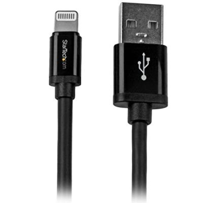 StarTech.com Câble Apple Lightning vers USB pour iPhone, iPod, iPad 2 m Noir - Câble iPhone 5 - Chargeur Synchronisation Lightning - 2m