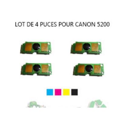 LASER- CANON Lot de 4 Puces NOIR+ COULEUR Toner LBP 5200