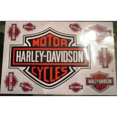 planche 10 stickers harley logo bar shield autocollant biker