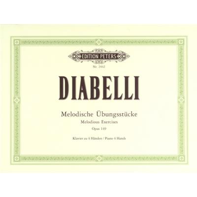 Partitions classique EDITION PETERS DIABELLI ANTON - MELODIC EXERCISES OP.149 - PIANO 4 HANDS Piano