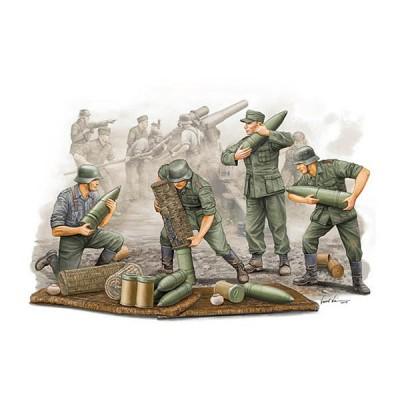 Trumpeter - Set de 4 figurines - Artilleurs allemands (en action N02)