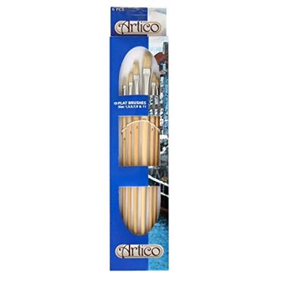 Artico - set de 6 pinceaux - pinceaux brosses - plat - de différentes tailles