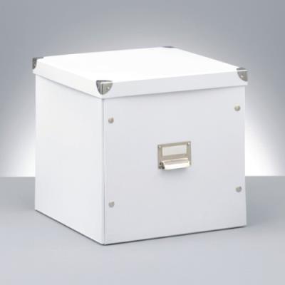 Zeller 17620 boite de rangement en carton blanc, 33,5 x 33 x 32 cm