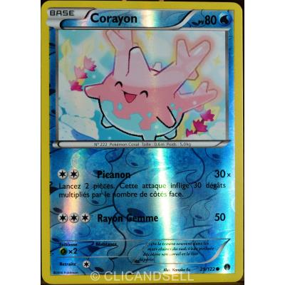 carte Pokémon 29/122 Corayon 80 PV - REVERSE XY - Rupture Turbo NEUF FR État correct - Pokémon reconditionné disponible sur Fnac