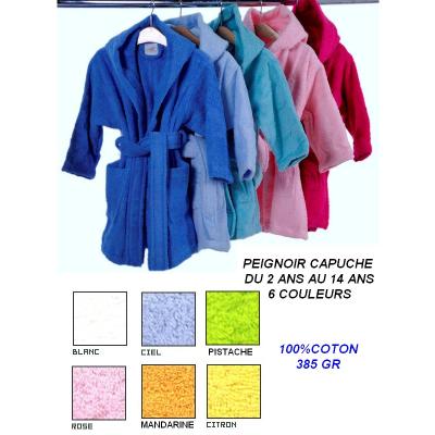 Peignoir capuche enfant 350gr 6 couleurs